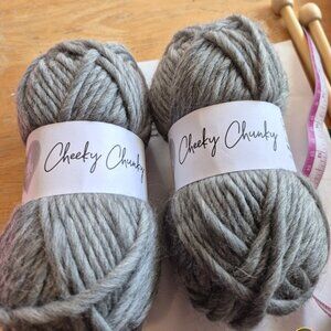 Cheeky Chunky 100% Merino wool-two skeins gray